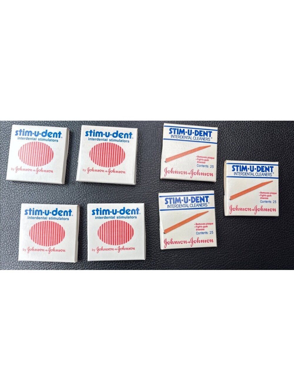 7 Packs x 25 each, Stim-U-Dent Dental Plaque Cleaners Removers 1987 Johnson & J